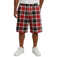 thumbnail image 3 of Delconic Mens Casual Plaid Drawstring Shorts Loose Fit Knee Length Summer Shorts with Elastic Waist and Side Pockets Red M, 3 of 5