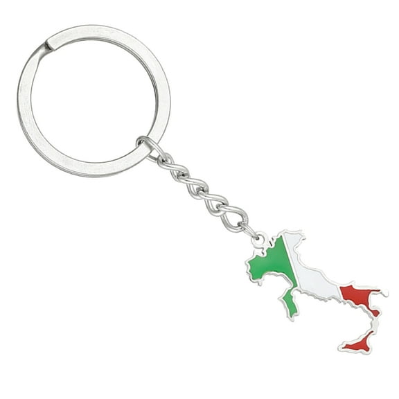 Necvior Stylish Italy Map Keychain Stainless Steel Material Key Jewelry Map Key Holder