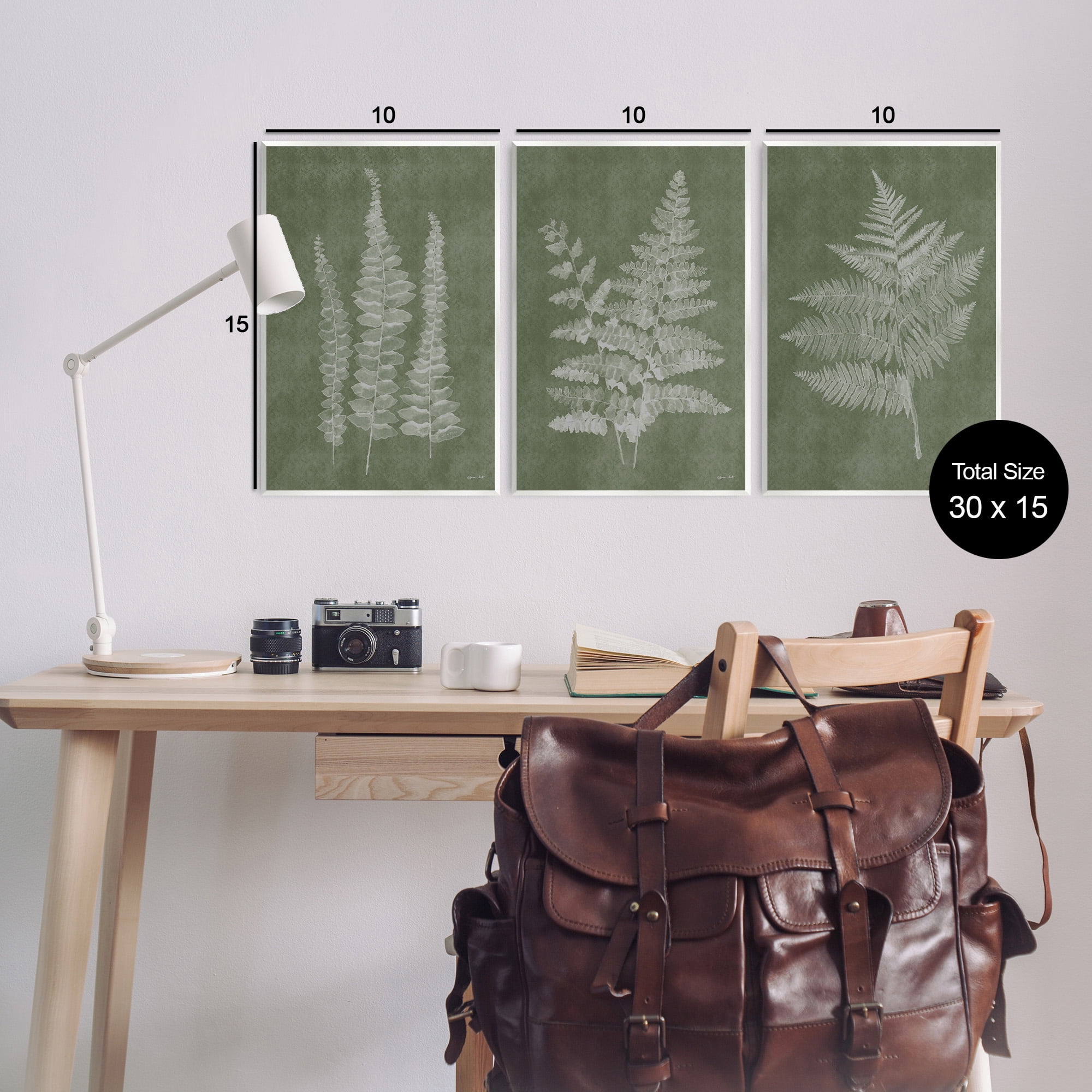 Stupell Industries Vintage Fern Silhouettes Botanical & Floral Painting Unframed Art Print Wall Art, 13 x 19, Set of 3