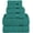 Turquoise, variant on Elegant Comfort Cotton 6-Piece Towel Set, Includes 2 Washcloths, 2 Hand Towels and 2 Bath Towels, 100% Turkish Cotton - Highly Absorbent and Super Soft Towels for Bathroom, Turquoise