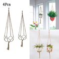 thumbnail image 3 of 4PCS Jute Rope Plant Holders Plant Flower Pot Hangers 2 Large + 2 Small, 3 of 5