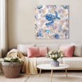 thumbnail image 5 of Sea Turtle Wall Art Painting on Canvas, Summer Coastal Nautical Coral Seahorse Canvas Art Home Prints Wall Art Framed Modern Artwork for Living Room Bedroom Wall Decor 20x20in, 5 of 9