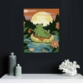 thumbnail image 4 of Nawypu  Retro Carefree Frog on Water Poster for Room Aesthetic Cute Frog Bathroom Decor Funny Flower Animal Canvas Wall Art Retro Positive Quote Prints Vintage Cottagecore Picture, 4 of 4