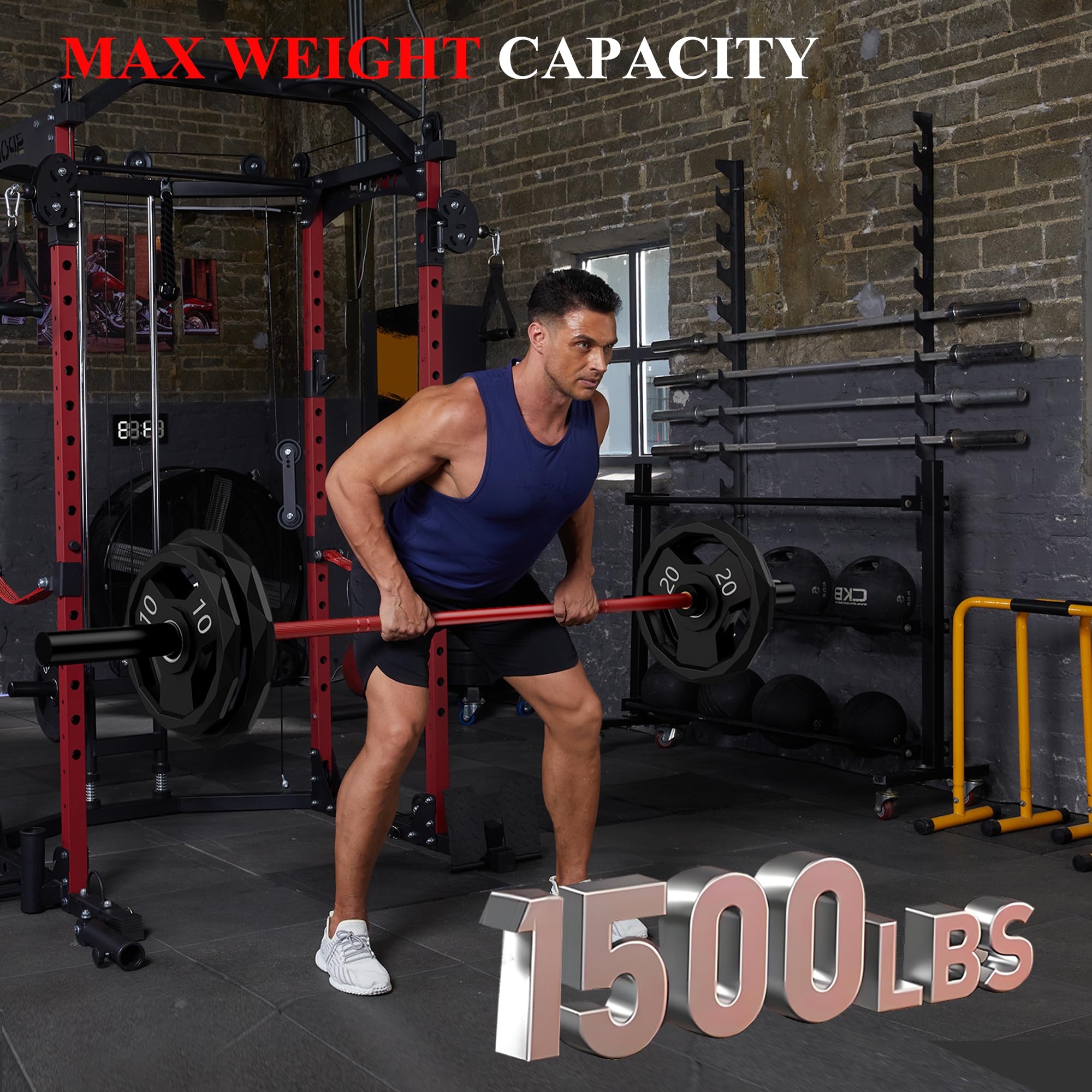 Luku 7ft Barbell, Weight Bar for Bench Press, Squats, Deadlifts, Weight Lifting Bar for Strength Training, Deadlift Bar,1500LBS Weight Capacity