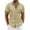 Khaki, variant on zfhfof Mens Short Sleeve Button Up Shirts Linen Cotton Beach Tops Striped Collar Plain Summer T Shirt with Pocket