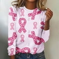 thumbnail image 2 of Hvyesh Women Breast Cancer Sweatshirt Pink Ribbon Long Sleeve Survivor Awareness Sweatshirts Crew Neck Gifts Faith Over Fear Cancer T-Shirt, 2 of 4