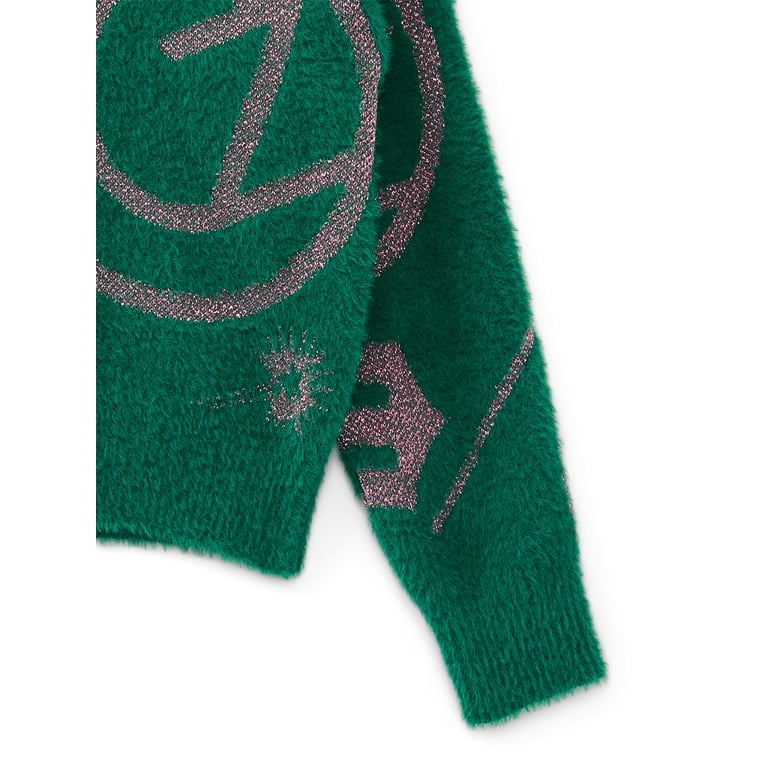 Wicked: For Good Girls Graphic Eyelash Knit Glitter Sweater, Sizes