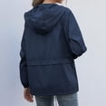 thumbnail image 6 of Miyanuby Spring Thin Jacket for Women, Fashion Waterproof Jacket, Insulated Coat Windbreaker Outdoor, Dark Blue, 2XL, 6 of 12