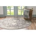 thumbnail image 3 of Rugs.com Oregon Collection Rug – 5 Ft Round Gray Low-Pile Rug Perfect For Kitchens, Dining Rooms, 3 of 7