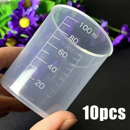 

10pcs Measuring Cups Transparent For Kitchens Laboratories Light Weight