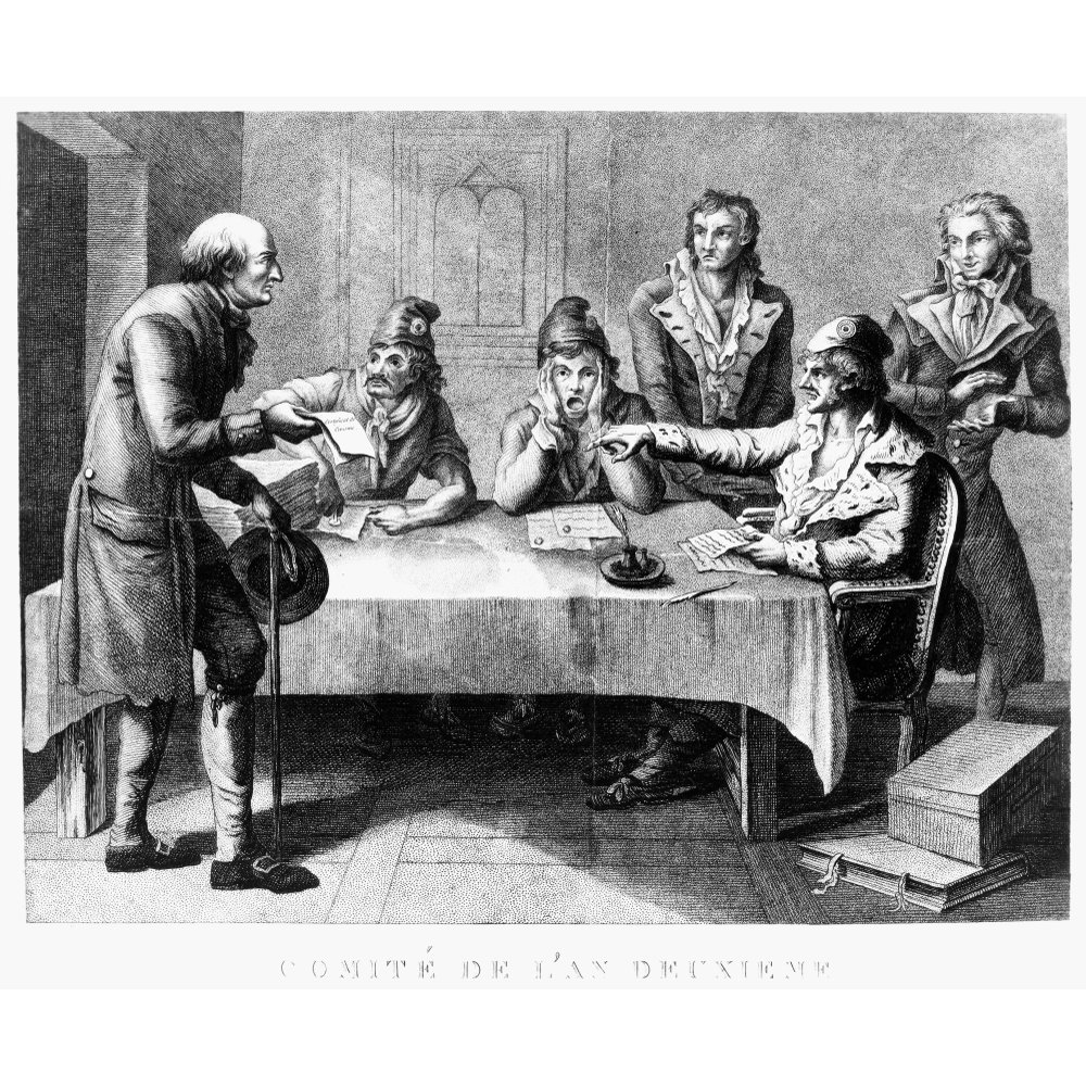 French Revolution 1793 Na Man Holding A Certificate Of Good Citizenship