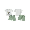 thumbnail image 2 of 2Pcs Baby Kids Boy Summer Outfits 0 6 12 18 24 Months 2T 3T 4T 5T Short Sleeve Rooster Print T-Shirt + Shorts Set Infant Clothing, 2 of 9