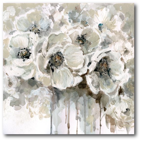 Courtside Market Black & White Flower 30"x30" Gallery-Wrapped Canvas Wall Art