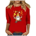 thumbnail image 3 of Wiyuqeen Gobble Til You Wobble T-Shirt Womens Crewneck 3/4 Sleeve Thanksgiving Tops Plus Size Fall Graphic Tees Womens Gifts, 3 of 5