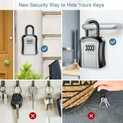 Key Lock Box Portable Combination Lockbox Wall-Mounted Key Storage Box for House Keys, Resettable Code Safe Security Lock Box for Home Office Apartment Spare Key Storage