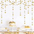 thumbnail image 3 of YYhl White Gold Heart Garland Christmas Wedding Engagement Hanging Paper Banner,Bachelorette Neutral Baby Bridal Shower Decor 4m 2pack, 3 of 6