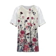 thumbnail image 4 of Hauts d'Été Grande Taille en Dentelle pour Femmes Blouses d'Été Patchwork Imprimé Amples Grande Taille Col en V Manches Courtes T-Shirts Col en V Femmes en Solde, 4 of 5