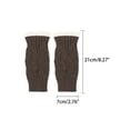 thumbnail image 2 of INSPIRE CHIC Women's Elastic Knit Gloves Female Lacework Wrist Arm Warmer Thumb Hole Half Finger Cute Sleeves for Christmas Cool Windproof Coffee, 2 of 6