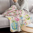 thumbnail image 3 of Easter Eggs Blanket Soft Cozy Warm Throw Blanket for Couch, Plush Fuzzy Flannel Fleece Blankets for Sofa, Spring Watercolor Bunny Flower on Linen Bed Blankets Lightweight Gifts for Women, 30"x40", 3 of 9