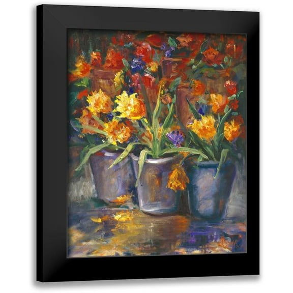 Oleson, Nanette 12x14 Black Modern Framed Museum Art Print Titled - Flower Fiesta
