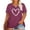 Purple-23, variant on XCHQRTI Cute Love Women Plus Tshirt Graphic Short Sleeve Shirt Valentine's Day Tees