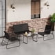 thumbnail image 3 of Set de 4 Piezas de Textilene – 2 Sillas Individuales y 1 Loveseat – Mesa de Café con Vidrio – Patio y Jardín, 3 of 9