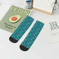thumbnail image 5 of Salouo Funny Cat Blue Pattern Unisex Middle Tube Socks,Middle-Finger Knee High Socks Over The Calf Tube Stocking Crew Stockings for Women and Men Tube Socks, 5 of 8