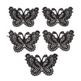 thumbnail image 2 of 5 piezas mariposa coser en apliques insignia do brillante busto Negro Sunnimix parches de encaje, 2 of 6