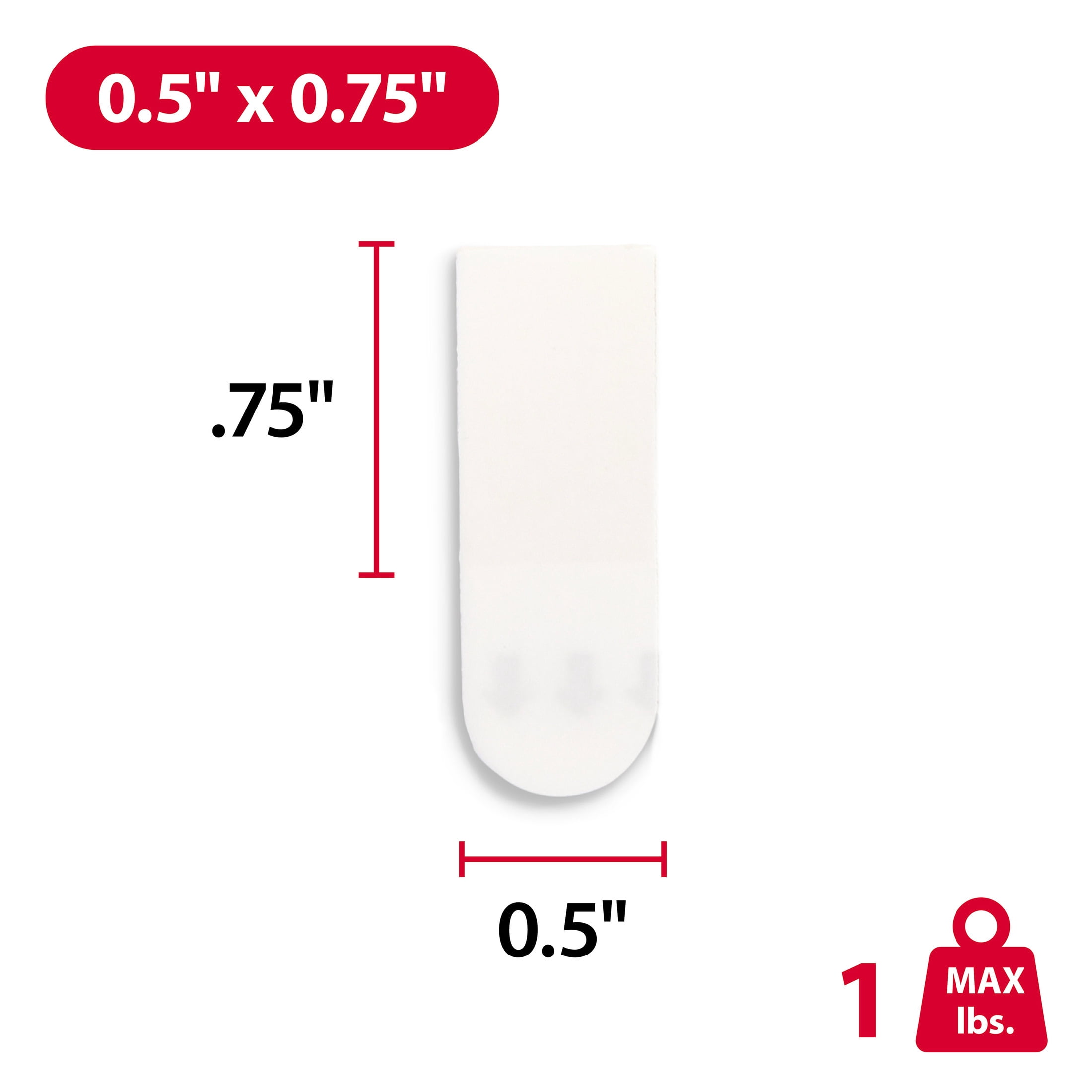 Hyper Tough Small Removable Adhesive Strips, Hanging Strips for Hanging Small Pictures, 1 lb Capacity, White, 60 Piece