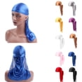 thumbnail image 2 of Men Women Satin Bandana Turban Lace Cap Durag Headwear Hat Sport Headband, 2 of 3
