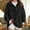Black #017, variant on Women's Oversized Sweatshirts with Snap Button Henley Collar Dropped Shoulder Loose Fit Casual Top with Ribbed Cuffs Sky Blue M