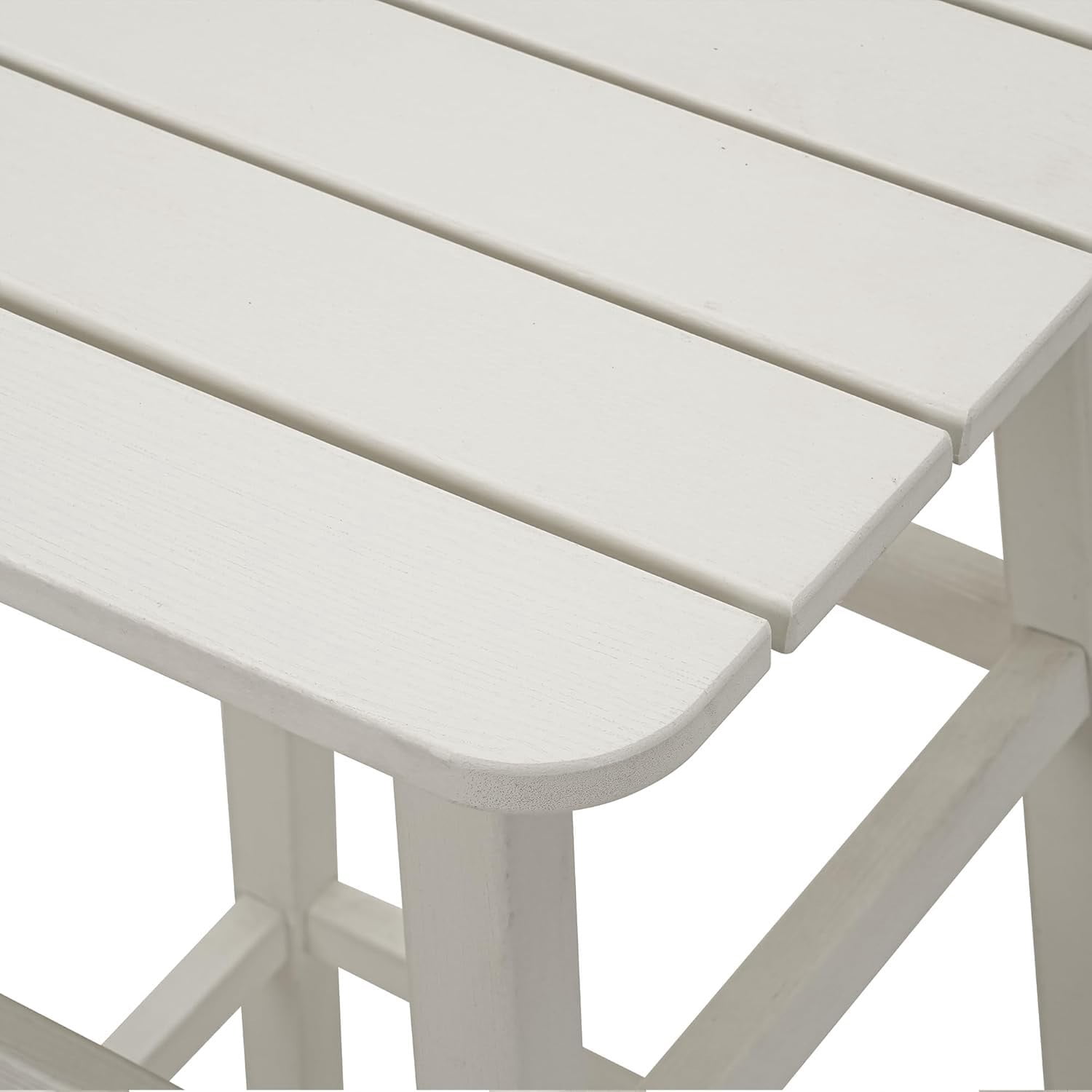 Outdoor Bar Table, HDPE Patio Bar Height Table, All Weather Bistro Pub Table for Deck Porch Backyard Garden, White