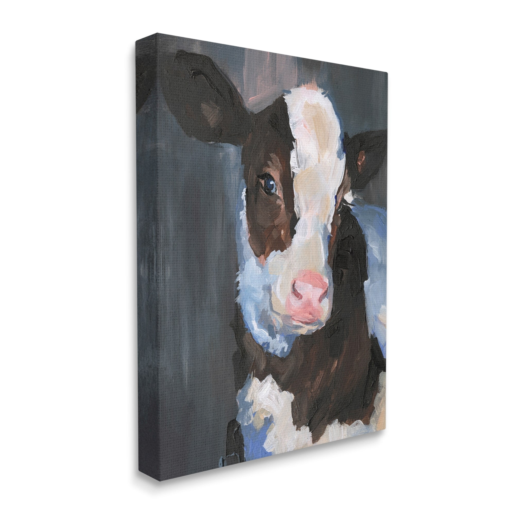 Stupell Industries Smiley Posing Cow Farm Cattle Animal Painting,30 x 40, Design by Jennifer Paxton Parker