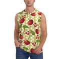 thumbnail image 1 of Fotbe Cherries and Ladybirds Men's Camiseta sin Mangas Estampada para Hombres, Playera Casual para Gimnasio, Entrenamiento, Playa-Medium, 1 of 7