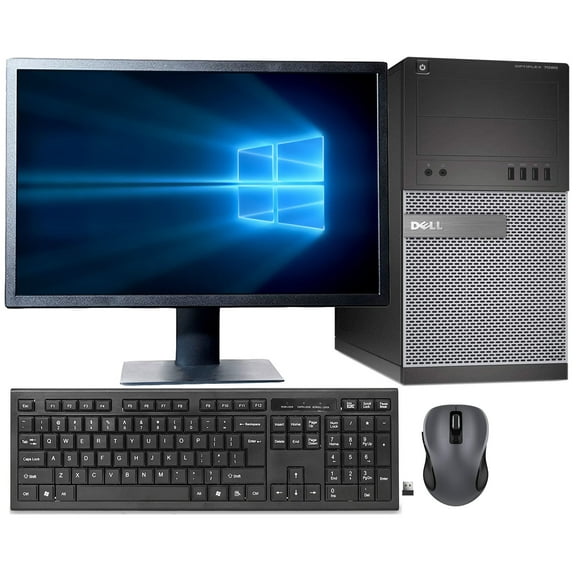 Dell Fast Gaming PC Optiplex 7020 TW Win 10 Home Intel Core i5 GeForce GT 730 4GB Tower DT with a NEW 24" Monitor (Refurbished)