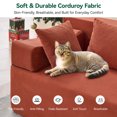 thumbnail image 4 of Behost 105" Modular Sectional Sofa for Living Room, Corduroy Cloud Couch for Adults, Red, 4 of 11