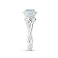 thumbnail image 3 of ANGARA Natural Vintage Inspired Aquamarine Flower and Vine Ring in 14K White Gold for Women (Size-6mm) | March Birthstone, Birthday, Anniversary, Jewelry Gift for Women | Natural Aquamarine Ring, 3 of 9