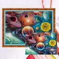 thumbnail image 1 of (SZX840-2) hilo algodón ecológico bordado 11CT 3 hebras tela blanca 50*40cm kit serie paisaje punto cruz planeta cósmico, 1 of 9