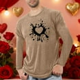 thumbnail image 1 of Yaoyar Chandails à Col Rond pour Hommes de la Saint-Valentin avec Cœurs Rouges, Manches Longues, Décontractés, Basiques, à Enfiler, pour la Maison, Pyjama, Manches Longues, Col Rond, 1 of 4
