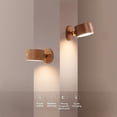 thumbnail image 4 of Aplique de pared magnético de madera, luces de pared LED giratorias de 360 ​​° Luces recargables USB Luz regulable con pilas Luz de gabinete magnética Iluminación del hogar, 4 of 5