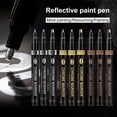 thumbnail image 2 of Huanledash 3Pcs Mirror Chrome Marker Pen Golden Silver Color Bronze Waterproof Model Painting Marking DIY Art Projects Reflective Permanent Metallic Liquid Paint Pen Home Supplies, 2 of 7