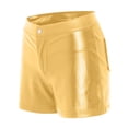 thumbnail image 5 of Juosiy Women's Fashion Casual Metallic Glossy Leather Shorts Spice Carnival Party Solid Color High Waist Shorts with Pockets, 5 of 6