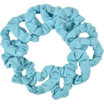 Motique Accessories 12 Pack Small Scrunchie Cotton Hair Scrunchy for Adult Female and Girls-Sky Blue