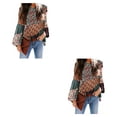 thumbnail image 4 of sweethay Camisa de poliéster para mujer, blusa Bohemia plisada de cuello de verano para interiores y exteriores, salidas diarias, camisas para Verde S 2Conjunto, 4 of 6
