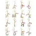 thumbnail image 4 of CSChome Initial Keychain with Pink Tassels Colorful Acrylic Initial Keychain with Pink Tassels Decor Letter Cup Pendant Keyring Water Bottle Decoration Birthday Gift, 4 of 5