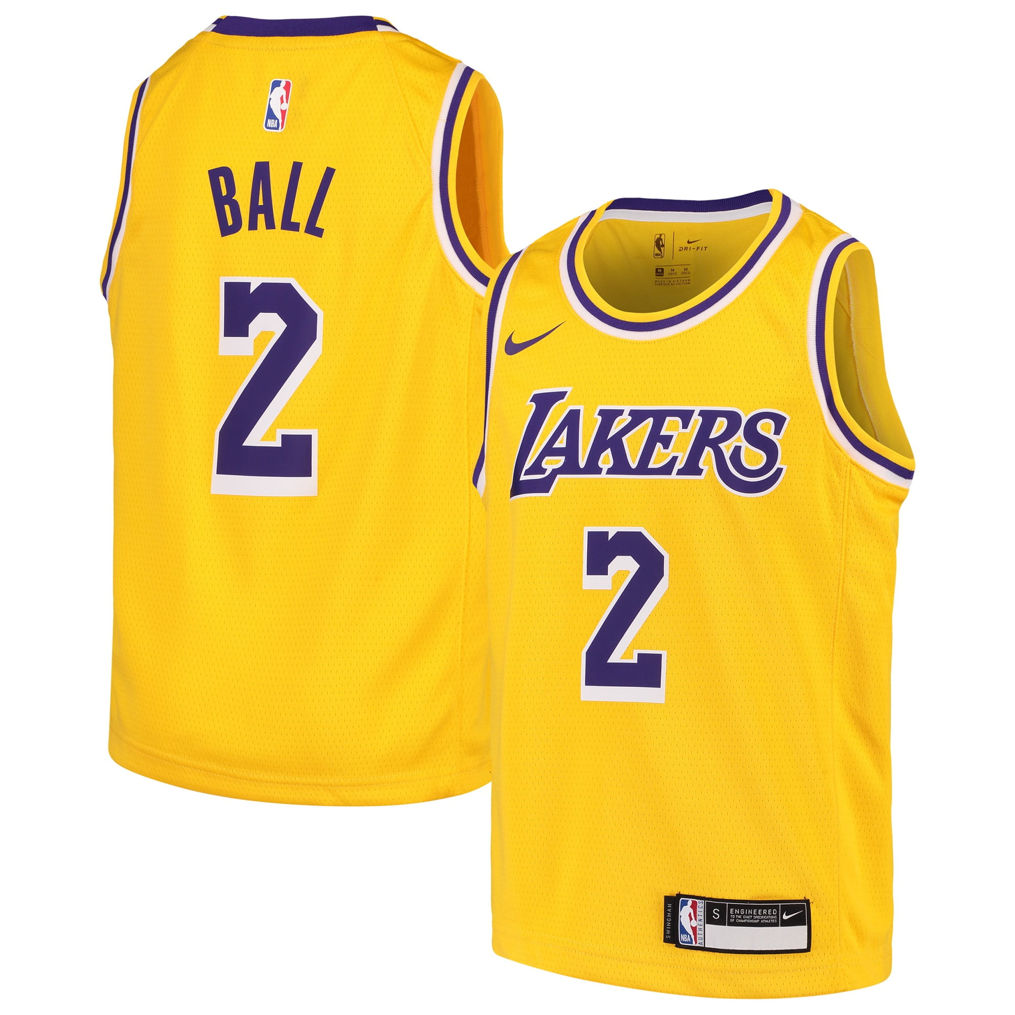 NIKE NBA LOS ANGELES LAKERS LONZO BALL SWINGMAN JERSEY FIELD PURPLE