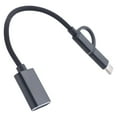 thumbnail image 3 of TOP! 2 in 1 USB 3.0 OTG Adapter Cable Type-C Micro-USB to Interface Converter for Cellphone Charging Line-Black, 3 of 6