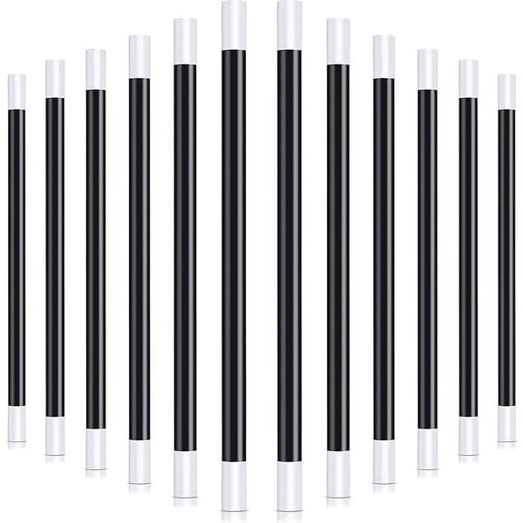 Gejoy 12 Packs 10 Inches Plastic Magic Wand Black and White Spell Casting Stick for Magician Costume