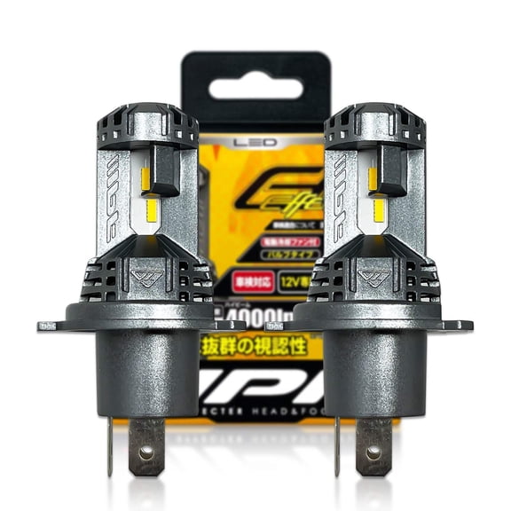 H4: IPF E144HFBW Effecter 2400K JDM Yellow Compact LED Bulbs | Pack of 2