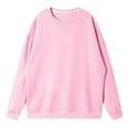 thumbnail image 6 of Dwellite Oversized Sweatshirts for Women Crewneck Hoodies Cotton Long Sleeve Tops Solid Color Pullover Sweat Shirts Pink 2XL, 6 of 6